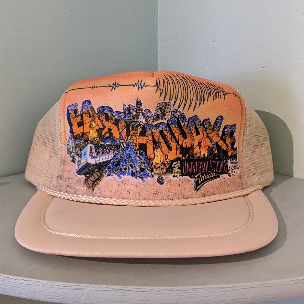 Never Worn Vintage 1990's Universal Studios Earthquake Trucker Hat